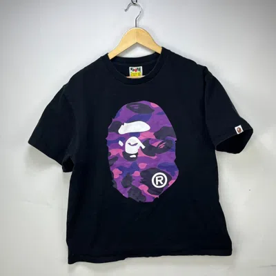 Pre-owned Bape Purple Camo Big Ape Head T Shirt Xl A Bathing In Black
