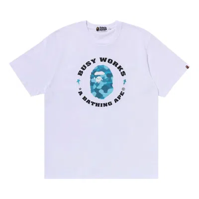 Pre-owned Bape Radiation Camo Busy Works Tee 'white'