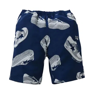 Pre-owned Bape Random  Sta Track Shorts 'navy' In Blue