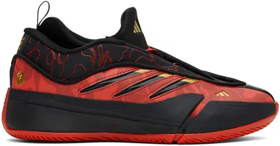 Bape Red Adidas Originals Edition Dame 9 Camo Sneakers In Better Scarlett/core