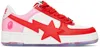 Bape Red & Pink  Sta Os Sneakers In Pink