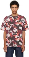 Bape Red & Purple Map Camo Ape Head One Point T-shirt In Red