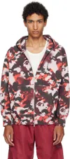 Bape Red & Purple Map Camo Shark Full Zip Hoodie In Red