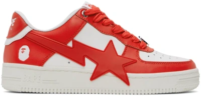 Bape Red & White Sta Os Sneakers