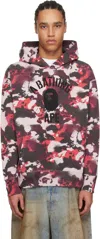 Bape Red Map Camo Hoodie In Red-red