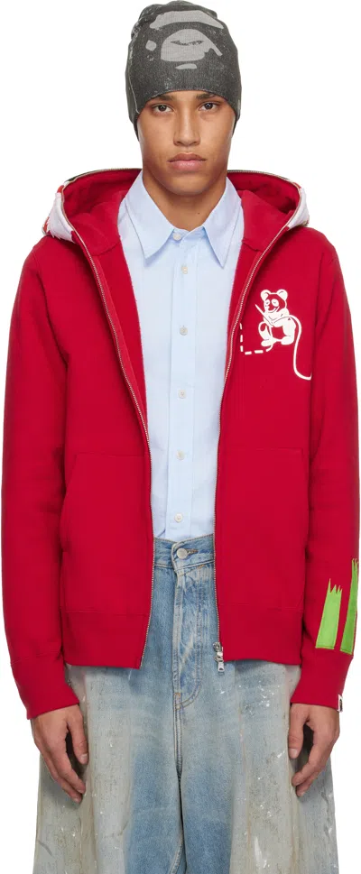 Bape Red Panda Full Zip Hoodie