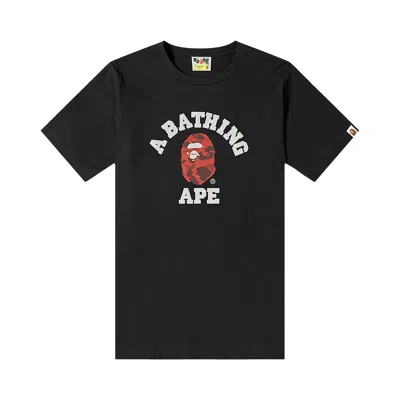 Pre-owned Bape Reflector Color Camo College Tee 'black/red'