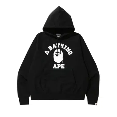 Pre-owned Bape Relaxed Classic College Pullover Hoodie 'black'