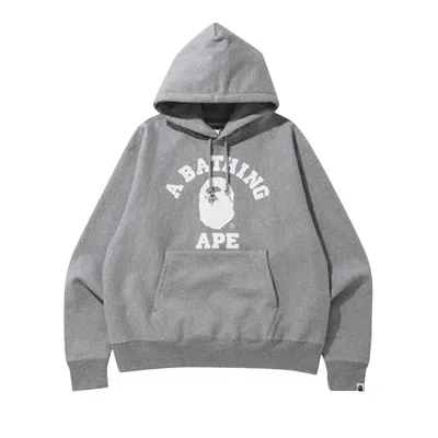 Pre-owned Bape Relaxed Classic College Pullover Hoodie 'grey'