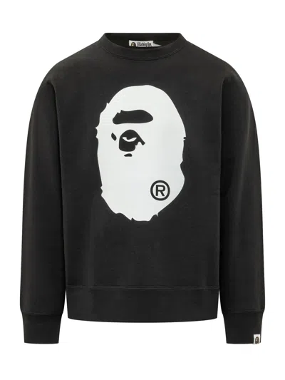 Bape Relaxed Fit Graphic Sweatshirt In Black