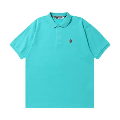 Pre-owned Bape Relaxed Polo 'sax' | Teal | Men's Size Xxl In Blue
