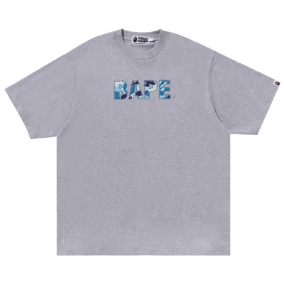Pre-owned Bape Rhinestone Logo Relaxed Fit Tee 'grey' | Men's Size L In Gray
