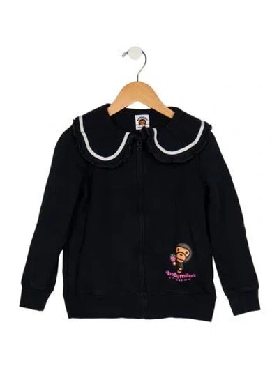 Pre-owned Bape Babies' Ruffled Collared Jacket In Blue