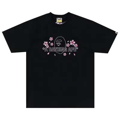 Pre-owned Bape Sakura A Bathing Ape Tee 'black'