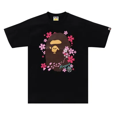 Pre-owned Bape Sakura Ape Head Tee 'black' | Men's Size M