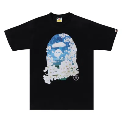 Pre-owned Bape Sakura Photo Ape Head Tee 'black'