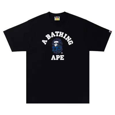 Pre-owned Bape Sand Camo College Tee 'black/navy'