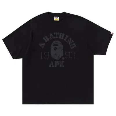 Pre-owned Bape Screen Print College Relaxed Fit Tee 'charcoal' | Black | Men's Size M