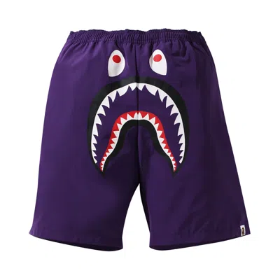 Pre-owned Bape Shark Beach Shorts 'purple'