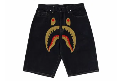 Pre-owned Bape Shark Denim Shorts (ss24) Indigo