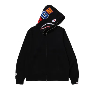 Pre-owned Bape Shark Full Zip Hoodie 'black' | Men's Size M