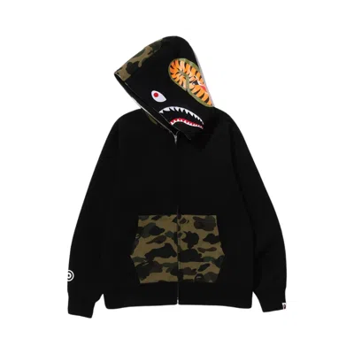 Pre-owned Bape Shark Full Zip Hoodie 'black/camo' | Men's Size Xxl