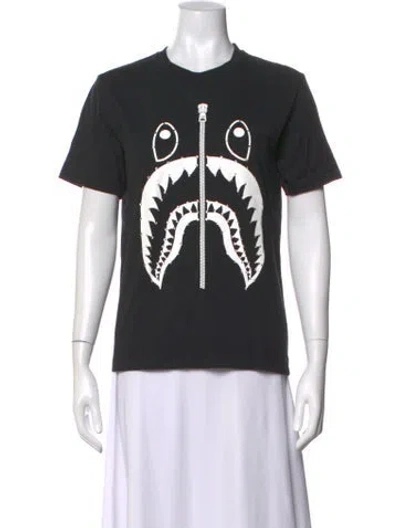 Pre-owned Bape Shark Head Graphic Print T-shirt In Black