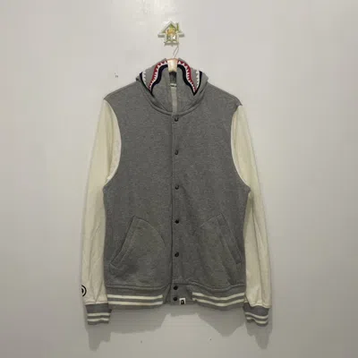 Pre-owned Bape Shark Hoodie Jacket In Gray