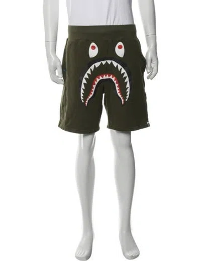 Pre-owned Bape Shark Jogger Shorts In Green