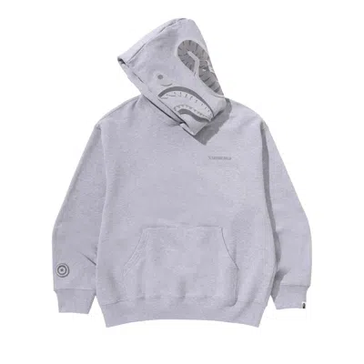 Pre-owned Bape Shark Logo Relaxed Fit Pullover Hoodie 'grey' | Men's Size S