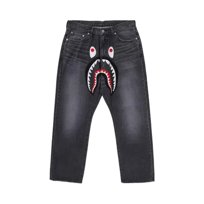 Pre-owned Bape Shark Loose Fit Denim Pants 'black' | Men's Size Xl