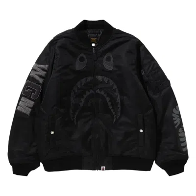 Pre-owned Bape Shark Ma-1 'black'
