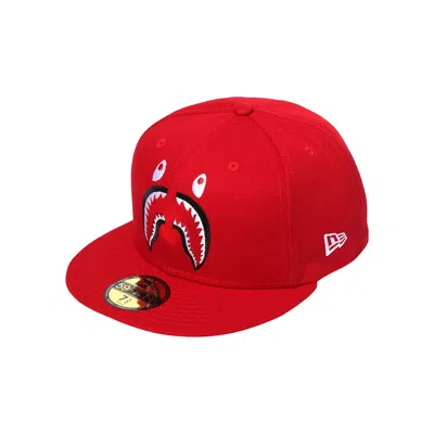 Pre-owned Bape Shark New Era 95fifty Cap 'red'