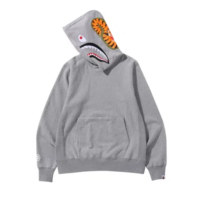 Pre-owned Bape Shark Pullover Hoodie 'grey'