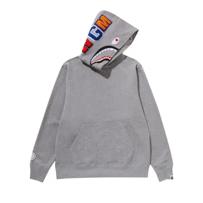 Pre-owned Bape Shark Pullover Hoodie 'grey' | Men's Size L In Gray