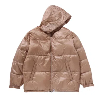 Pre-owned Bape Shark Relaxed Fit Down Jacket 'beige' In Brown