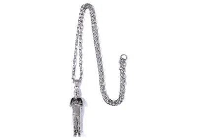 Pre-owned Bape Shark Seijin Necklace In Silver