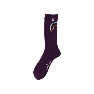 Pre-owned Bape Shark Socks 'purple' | Men's Size M