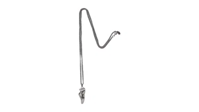 Pre-owned Bape Shark Sta Necklace In Silver