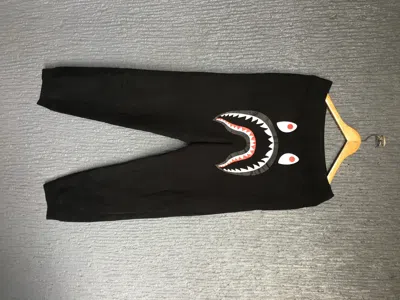 Pre-owned Bape Shark Sweat Pants Camo Back Pocket In Black