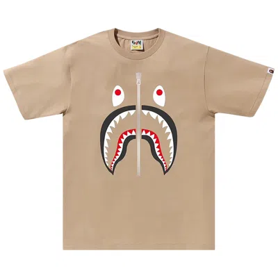 Pre-owned Bape Shark Tee 'beige' In Tan