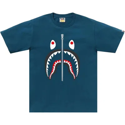 Pre-owned Bape Shark Tee 'navy' | Blue | Men's Size L