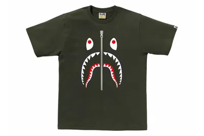 Pre-owned Bape Shark Tee Olivedrab