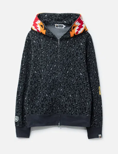 Bape Shark Zip Up Hoodie In Gray