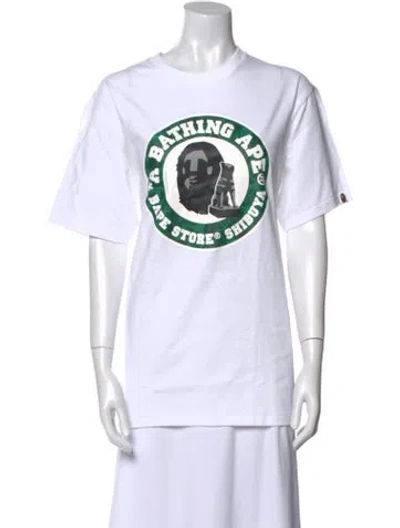 Pre-owned Bape Shibuya Store Exclusive Graphic Print T-shirt In White