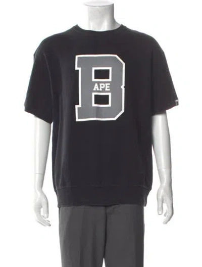 Pre-owned Bape Short Sleeve Graphic Print Sweatshirt In Gray