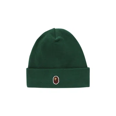Pre-owned Bape Silicon Ape Head Knit Cap 'green' | Men's Size Onesize