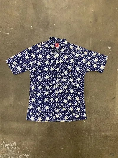 Pre-owned Bape Size Sta Star Overprint Shirt In Black