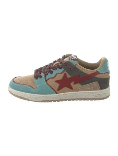 Pre-owned Bape Sk8 Sta #4 M2 'beige Grey Blue' Sneakers