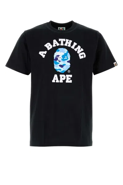 Bape Slate Cotton Abc Camo Collage T-shirt For Men In Black